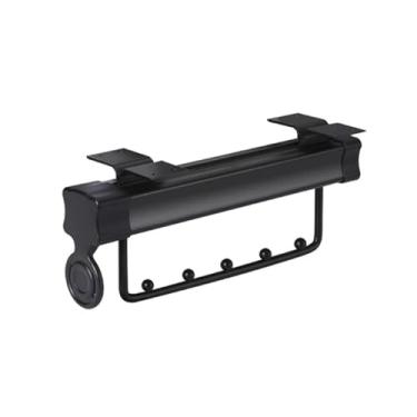 Imagem de Hhsdyl Varão Extensível Roupeiro, Cabideiro Retráctil Roupa Cabide Ajustável para Calças Suporte Pesado Armazenamento Roupas,Black,30.8cm