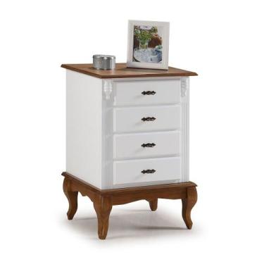 Imagem de Mesa de Cabeceira 4 Gavetas Pés Luiz XV 60404 Linz Móveis - Imbuia Gla