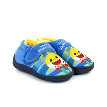 Imagem de Baby Shark Pantufas azuis para meninos | Calçado fofo e aconchegante para pequenos exploradores | Ideal para aventuras divertidas em ambientes internos, Logomarca, 6 UK Child