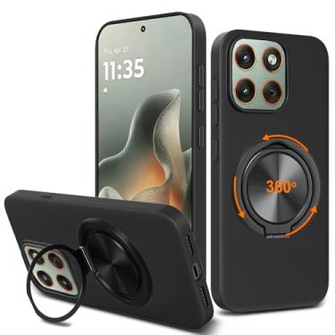 Imagem de Capa de telefone compatível com Motorola Moto Edge 70/Moto X70 Air, suporte de anel giratório de 360° com suporte/suporte de silicone TPU Silm Fit capa protetora à prova de choque para Moto Edge 70 5G