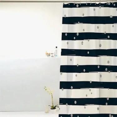 Imagem de Cortina Box Para Banheiro PVC 198x180cm Antimofo - Komeco, Cortina Lis