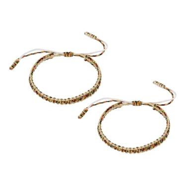 Imagem de PATIKIL Pulseiras trançadas feitas à mão, pulseiras de corda trançada ajustáveis, pulseiras tibetanas de proteção da sorte, One Size, Nylon, Sem Pedra Preciosa