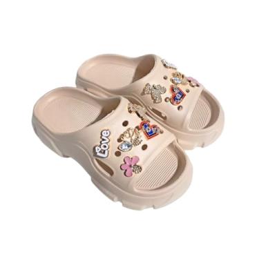 Imagem de Sandália Tamanco Plataforma Babuche Nuvem Yvate Pin Bottom (Bege, BR, Adulto, Numérico, 39)