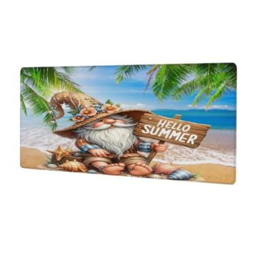 Imagem de Gnomos grandes, fofo, de verão, mouse pad à prova d'água, protetor de mesa estendido para computador, base de borracha antiderrapante para escritório, computador, teclado, laptop e mesa de casa, mouse
