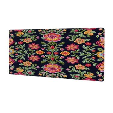 Imagem de Tapete de rato étnico mandala floral grande impermeável tapete protetor de mesa estendido para computador tapete de base de borracha antiderrapante para escritório, computador, teclado, laptop e mesa