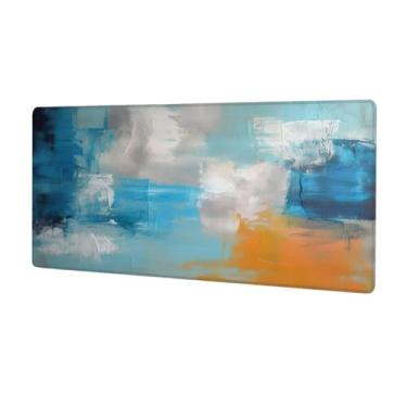 Imagem de Placa de madeira grande pintura retrô mouse pad impermeável computador protetor de mesa tapete antiderrapante base de borracha mousepad para escritório, computador, teclado, laptop e mesa de casa