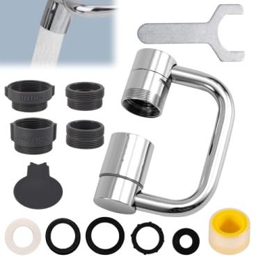 Imagem de Extensor Torneira Pia Universal, 1080°-1440° Rotativo Extensão Aerador com Design em Forma de U 2 Modos Ajustável Extensor Torneira Giratória para Cozinha Banheiro Crianças Bebês