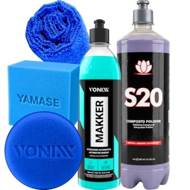 Imagem de Kit Polimento e Restauração Automotiva Polidor S10 Easytech Makker Aplicador Vonixx Pano Espuma Yamase
