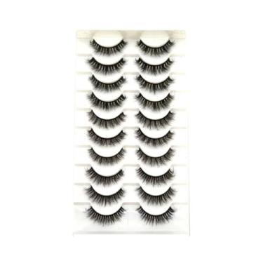 Imagem de Cílios Postiços Dramáticos E Volumosos 5D Híbridos De Mink, 10 Pares, 