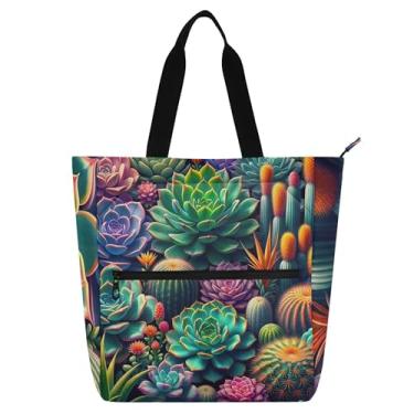 Imagem de GAIGEO Sacolas femininas coloridas vibrantes para trabalho de lona, bolsas de tecido universitárias, escolas, professores, amantes de livros