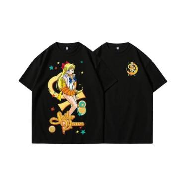 Imagem de Camiseta Unissex Com Estampa De Sailor Moon Moda De Verão Manga Curta 