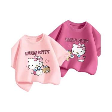 Imagem de Camisetas De Algodão 100% Para Meninas Bebês Com Estampa Da Hello Kitt