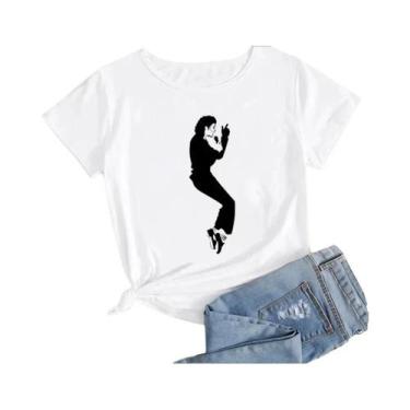 Imagem de Camiseta Gráfica plus Size Feminina Michael Jackson Estilo Harajuku Ro
