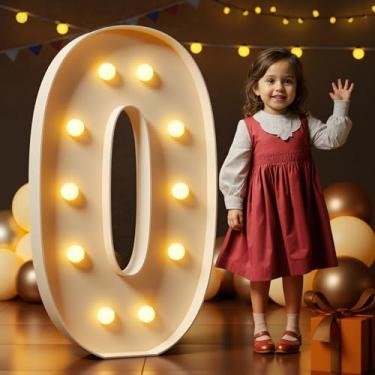 Imagem de imprsv 4FT Marquee Light Up Letters O, Large Light Up Letters for Baby Shower Anniversary Weeding Room Decor, Big Letters for Party Decoration, One Letters First Birthday, Kids' Mosaic Kits