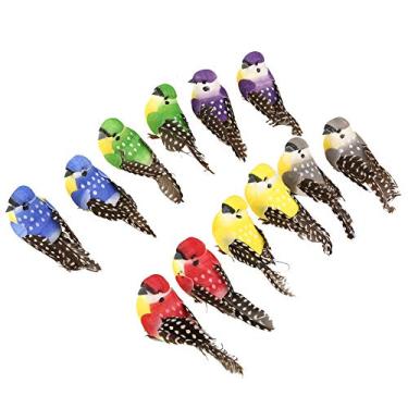 Imagem de Acouto 12pçs Pássaros de Espuma de Simulação Artificial, Decoração de Casamento, Jardim Doméstico, Enfeites, Artesanato, Decoração de Festa Em árvore