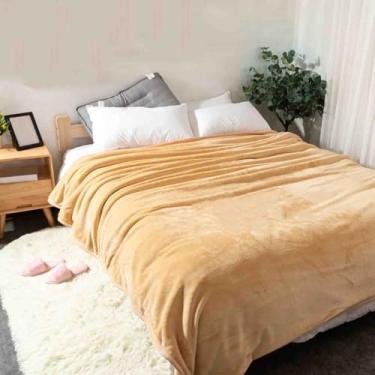 Imagem de Cobertor de lã, cobertores e mantas fofos, femininos, masculinos, para cama, adulto, longo, duplo, solteiro, para sofá, lã grossa de camada dupla, quente, inverno, macio e confortável (marrom A, 150 x