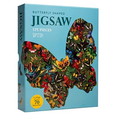 Imagem de Babalu Butterfly Jigsaw Puzzle | Challenging Multi Shape Brain Teaser Puzzle for Families | 575 Pieces - 20" x 13"
