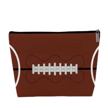 Imagem de Bolsa de maquiagem pequena de futebol, bolsas de cosméticos para fãs de esportes, bolsas de higiene pessoal, bolsa de maquiagem de grande capacidade para mulheres, presentes de aniversário para
