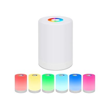 Imagem de Lâmpada LED de Noite RGB Mesa com Alimentação USB Bateria Recarregável Capacidade Alta 2000mAh Integrada Portátil para Casa Quarto Camping Presente