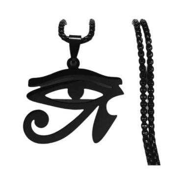 Imagem de Colar Masculino De Aço Inoxidável Com Olhos Egípcios, Olho De Ra, Joia