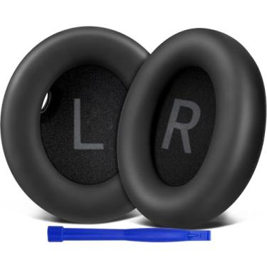 Imagem de SOULWIT Almofada Auricular para Anker Soundcore Space One (S1), Couro de Proteína Preto