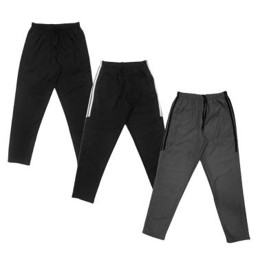 Imagem de Kit 3 Calças de Tactel Black Bear Lisa Básica Masculina Casual-Masculino