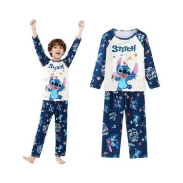 Imagem de Pijamas De Manga Longa Lilo & Stitch Para Meninas, Confortáveis E Maci