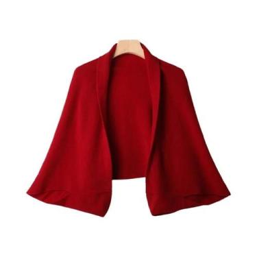 Imagem de Xale Cardigan De Lã Pura Macio E Quente Para Mulheres, Multifuncional,