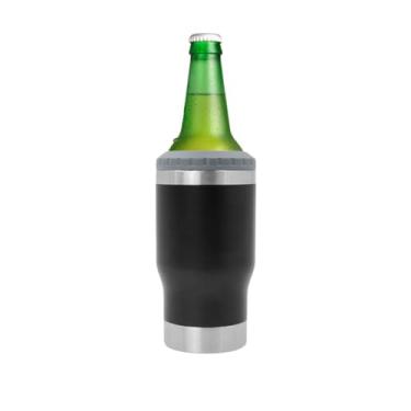 Imagem de Copo Termico Porta Lata Garrafa Long Neck Copo Abridor Cor Verde Escuro Multifuncional Aço Inoxidável 420ml Refrigerante