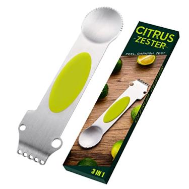 Imagem de Ralador de Citrus 3 em 1 descascador limão cortador fatiador utensílio cozinha multifuncional aço inoxidável gadget ferramenta uso diário