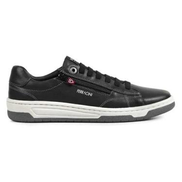 Imagem de Tenis Sapatênis Ferracini VOX Casual Masculino Couro Preto, Preto, 40
