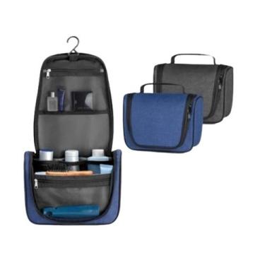 Imagem de Necessaire Masculina Feminina Viagem Cabide Divisórias - AMC, Preto