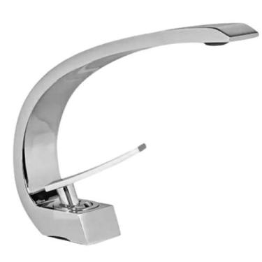 Imagem de Torneira luxo Curva Misturador Cromado Moderna Curvada Banheiro pia cu