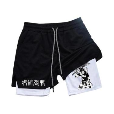 Imagem de Shorts Esportivos Masculinos De Malha Para Academia E Casual, 2 Em 1, 