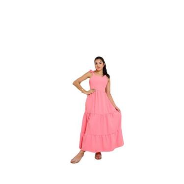 Imagem de Vestido Infantil e Juvenil Longo de AmarrarDuna - Rey Shop, Rosa, Clar