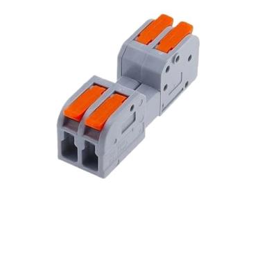 Imagem de ZEDEVB Mini conector de fio rápido de encaixe conectores elétricos compactos universais bloco de terminais de condutor de extremidade de pressão (DF-2604D-2, 1 peça)