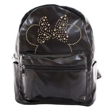 Imagem de Mochila Preta Minnie Laço Spike Disney