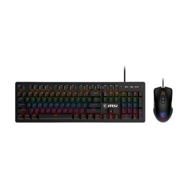 Imagem de Kit Teclado Mecânico Gamer MSI Forge GK300, RGB, Switch Blue, US + Mouse Gamer, RGB, 7200 DPI, 7-Unissex