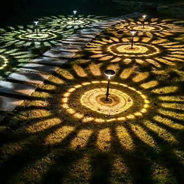 Imagem de Luzes de caminho alimentadas por energia solar 4 unidades paisagem LED brilhantes solares IP67 para quintal jardim calçada gramado Liga Desliga automá