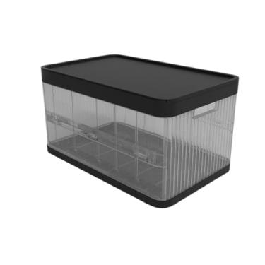 Imagem de Caixa Organizadora Transparente com Tampa, 21 Litros, 2 Divisórias Removíveis, Empilhável para Organização Doméstica
