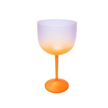 Imagem de Taça Gin de Acrílico Degradê 550 Ml - M&Ca. Plásticos, Laranja Neon
