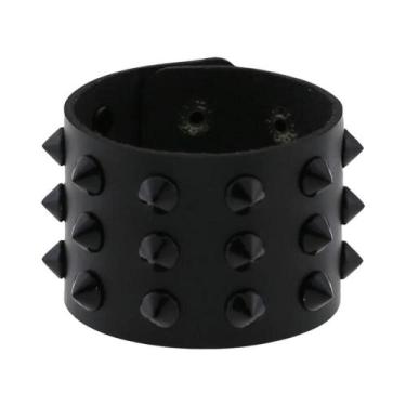 Imagem de Pulseira Unissex De Couro PU Punk Rock Hip Hop Com Caveira, Coração, C