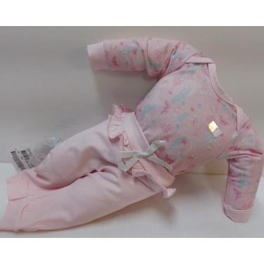Imagem de Conjunto Bebê Menina Body Estampado Le Bhua / Paraiso 13703, Rosa, RN 