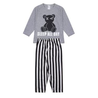 Imagem de Pijama Infantil Masculino Inverno Sleep All Day- Hey Kids Mescla - Hey