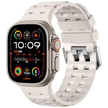 Imagem de Adorve Pulseiras masculinas compatíveis com Apple Watch Ultra 3/2/1 de 49 mm: pulseira de silicone macio Ocean Wide para iWatch de 46 mm, 45 mm, 44 mm, 42 mm, séries 11 10 9 8 7 6 5 4 3 2 1 SE
