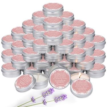 Imagem de Lounsweer 50 peças Cielito Lindo lembrancinhas de festa mexicanas velas para convidados 28 g lavanda perfumada cera de soja favores a granel para aniversário chá de bebê suprimentos de festa (rosa)