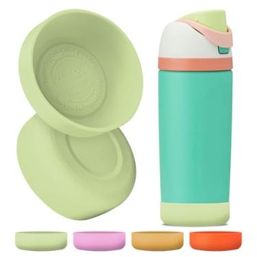 Imagem de 2 peças de bota de garrafa de silicone para garrafas de água Owala Kids, compatível com Owala FreeSip 473 ml, 340 g, copo infantil de 425 g, flip 397 g de grau alimentício antiderrapante, resistente a