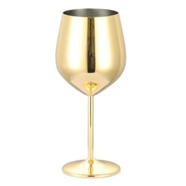 Imagem de Conjunto de 510 g/4 peças de taças de vinho de aço inoxidável, festas, escritórios, casamentos, aniversários, taças de vinho, móveis domésticos (amarelo)