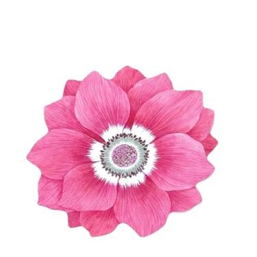 Imagem de Algodão Memórico, Tapete Coral Rebote, Flor, Sala de Estar, Mesa de Chá, Tapete Rastejante, Quarto Banheiro (Vermelho, 60 x 60 cm)