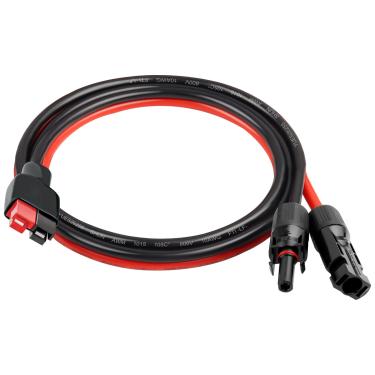Imagem de MOOKEERF Cabo de painel solar 10AWG para conector Anderson - Cabo de extensão solar de 6 m com conector estilo Anderson para gerador solar de painel solar de estação de energia portátil